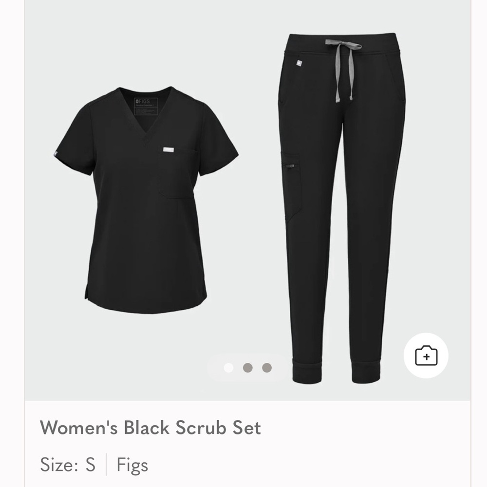 Figs Black Scrub Set. Zamora joggers. Small Regular